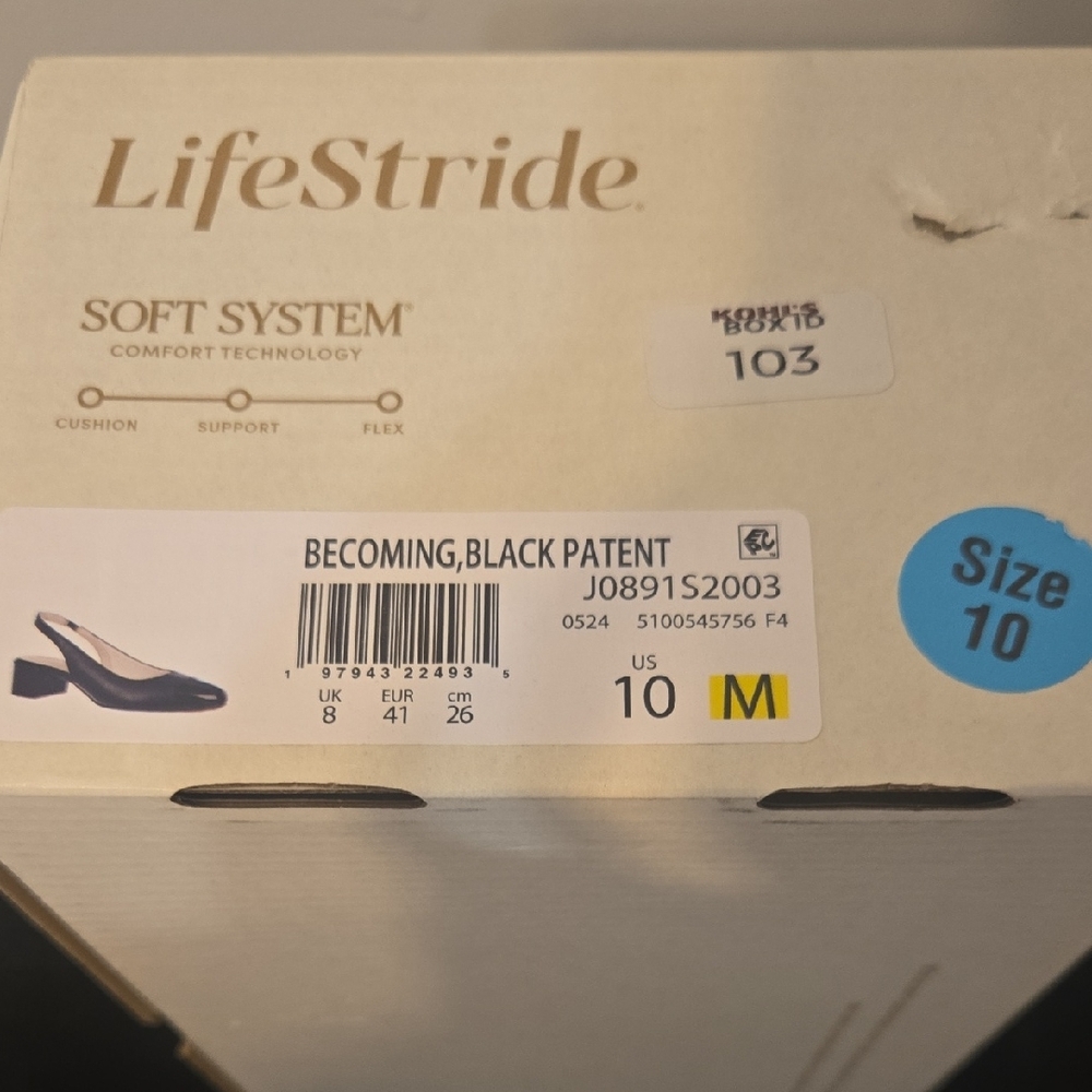 Life Stride Women's Classic Black Slingback Heels - Picture 8 of 8